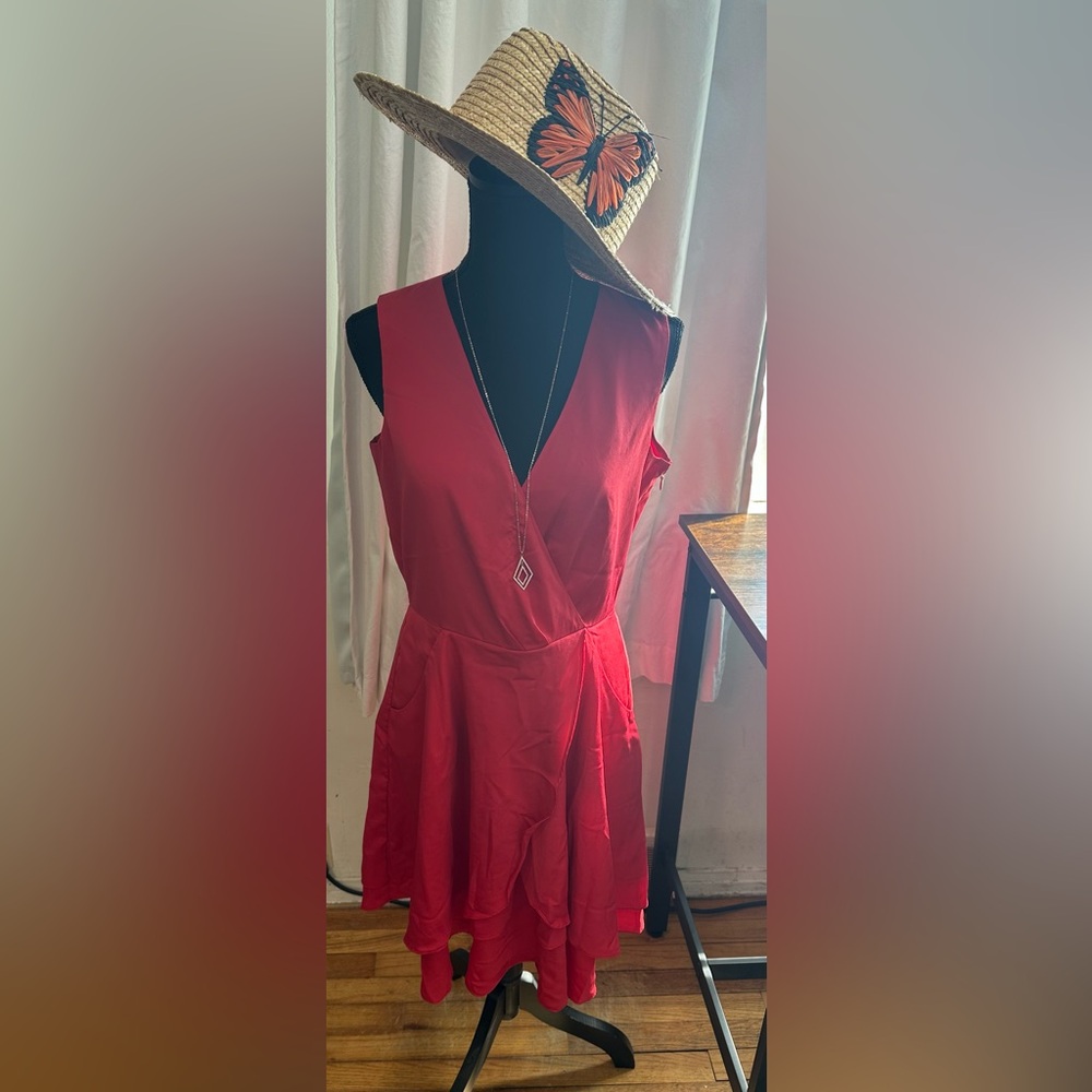 Banana Republic Bright Red Sleeveless Dress